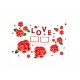 Sticker decorativ, Trandafiri rosii cu 2 rame foto, 120 cm, 793STK
