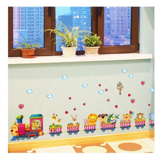 Sticker decorativ, Trenulet cu animale, 158 cm, 716STK