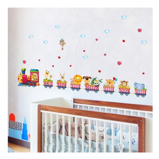 Sticker decorativ, Trenulet cu animale, 158 cm, 716STK