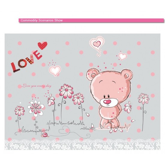 Sticker decorativ, Ursulet, Love you every day, 100 cm, 713STK