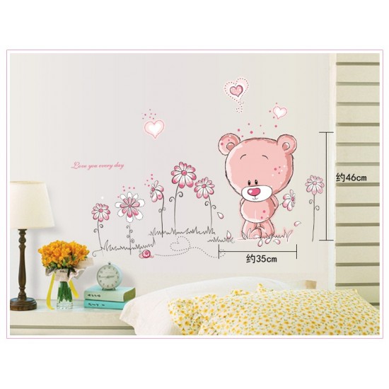 Sticker decorativ, Ursulet, Love you every day, 100 cm, 713STK