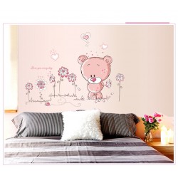 Sticker decorativ, Ursulet, Love you every day, 100 cm, 713STK