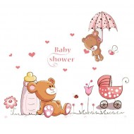 Sticker decorativ, Ursuleti, Baby shower, 77 cm, 712STK