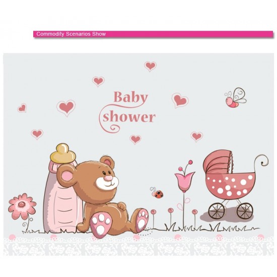 Sticker decorativ, Ursuleti, Baby shower, 77 cm, 712STK Sticker decorativ, Ursuleti, Baby shower, 77 cm, 712STK