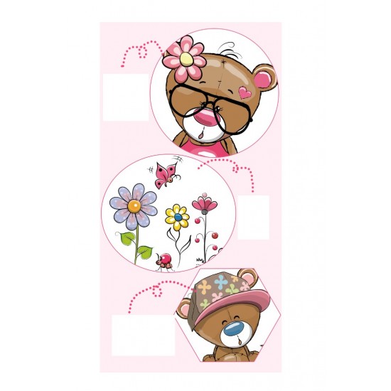 Sticker decorativ, Ursuleti, Flori, 110 cm, 724STK