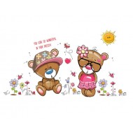Sticker decorativ, Ursuleti, Flori, 110 cm, 724STK Sticker decorativ, Ursuleti, Flori, 110 cm, 724STK