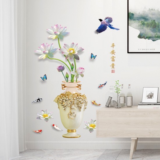 Sticker decorativ, Vaza cu flori, 115 cm, 759STK