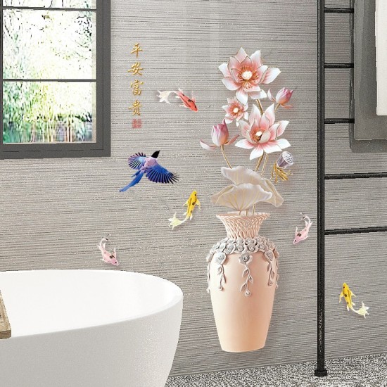 Sticker decorativ, Vaza cu flori, 120 cm, 762STK