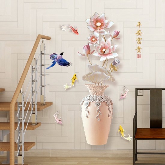 Sticker decorativ, Vaza cu flori, 120 cm, 762STK