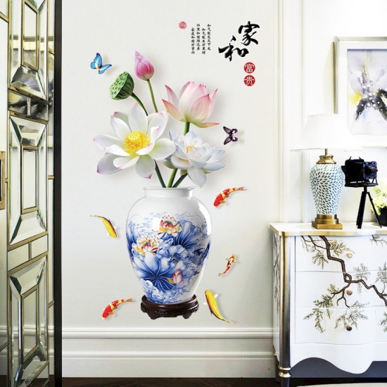 Sticker decorativ, Vaza cu flori, 120 cm, 784STK