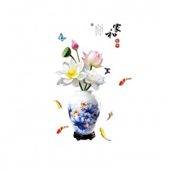 Sticker decorativ, Vaza cu flori, 120 cm, 784STK