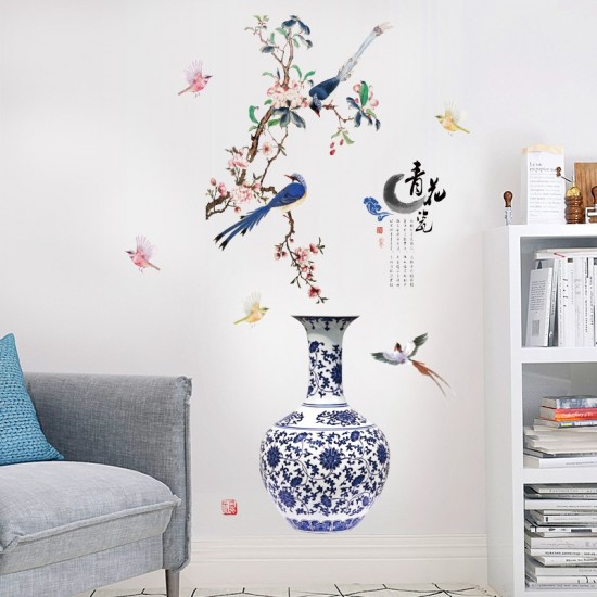 Sticker decorativ, Vaza cu flori, 137 cm, 760STK