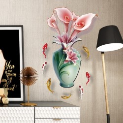 Sticker decorativ, Vaza cu flori, 65 cm, 814STK
