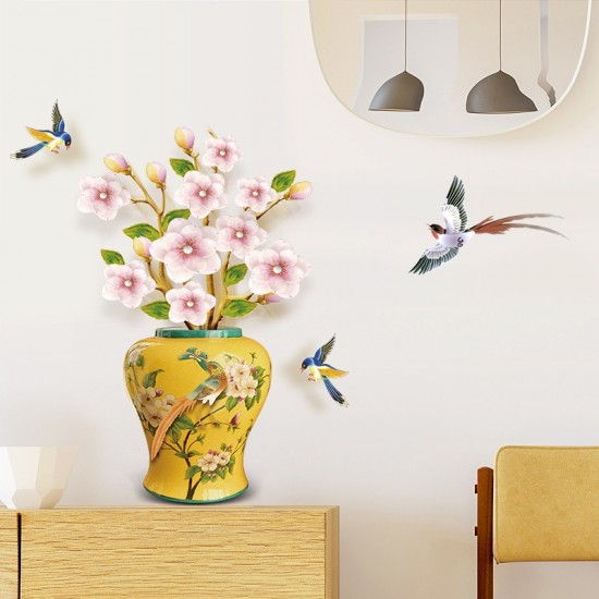 Sticker decorativ, Vaza cu flori, 74 cm, 813STK
