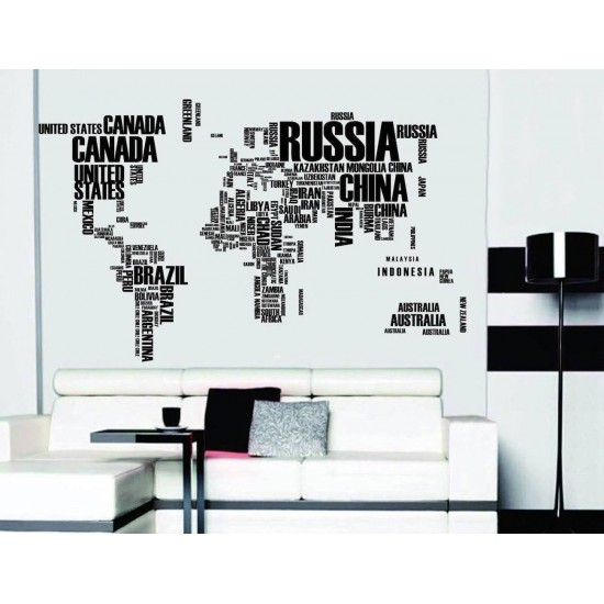 Sticker decorativ, World Map, 190 cm, 757STK Sticker decorativ, World Map, 190 cm, 757STK