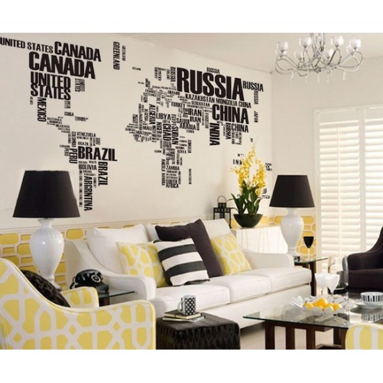 Sticker decorativ, World Map, 190 cm, 757STK Sticker decorativ, World Map, 190 cm, 757STK
