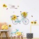 Sticker decorativ cu Bicicleta si flori, 120 cm, 1132STK