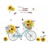 Sticker decorativ cu Bicicleta si flori, 120 cm, 1132STK