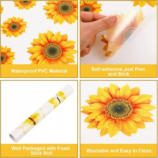 Sticker decorativ cu Flori colorate, 90 cm, 1130STK