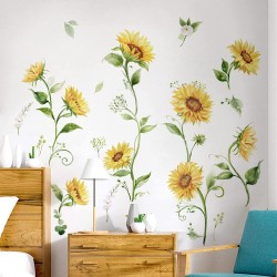 Sticker decorativ cu Flori galbene, 120 cm, 1131STK