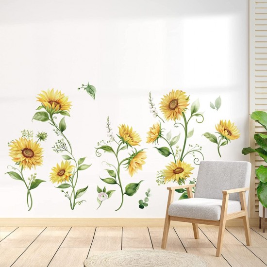 Sticker decorativ cu Flori galbene, 120 cm, 1131STK