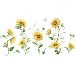 Sticker decorativ cu Flori galbene, 120 cm, 1131STK