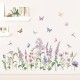Sticker decorativ cu Flori mov cu fluturi, 120 cm, 1133STK