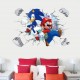 Sticker decorativ cu Mario si Sonic, 60 cm, 1100STK