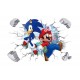 Sticker decorativ cu Mario si Sonic, 60 cm, 1100STK