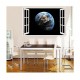 Sticker decorativ, fereastra 3D,  Planeta, 85 cm, 1036STK
