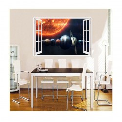Sticker decorativ, fereastra 3D,  Planeta, 85 cm, 1037STK