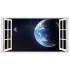 Sticker decorativ, fereastra 3D,  Planeta, 85 cm, 1039STK