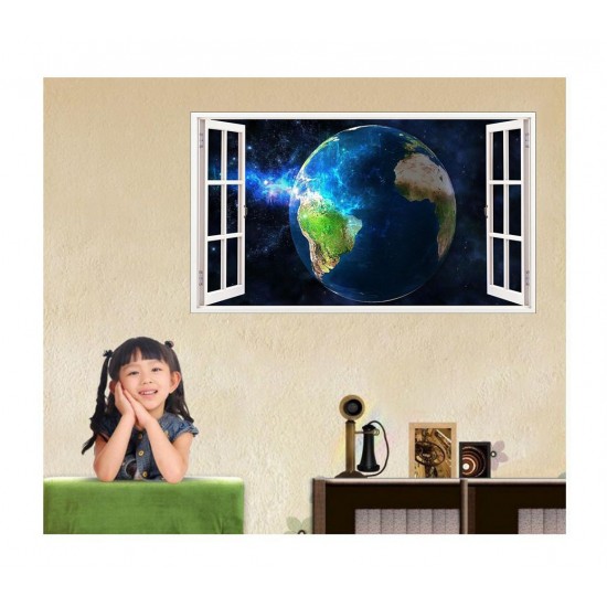 Sticker decorativ, fereastra 3D, Planeta, 85 cm, 1040STK Sticker decorativ, fereastra 3D, Planeta, 85 cm, 1040STK