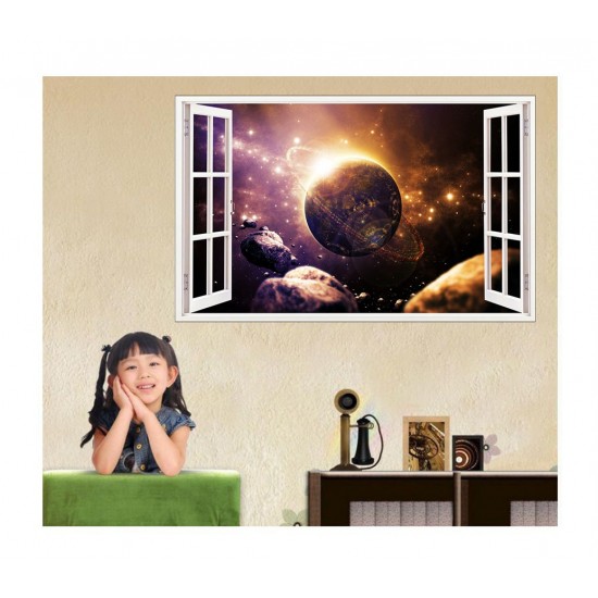 Sticker decorativ, fereastra 3D, Planeta, 85 cm, 1042STK Sticker decorativ, fereastra 3D, Planeta, 85 cm, 1042STK