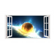 Sticker decorativ, fereastra 3D, Planeta, 85 cm, 1044STK Sticker decorativ, fereastra 3D, Planeta, 85 cm, 1044STK