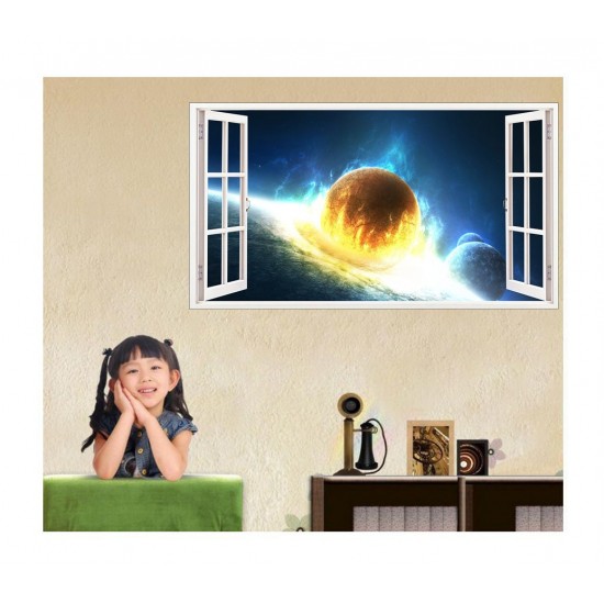 Sticker decorativ, fereastra 3D, Planeta, 85 cm, 1044STK Sticker decorativ, fereastra 3D, Planeta, 85 cm, 1044STK