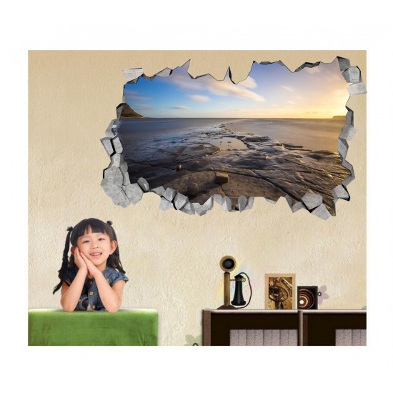 Sticker decorativ, gaura in perete 3D, 85 cm, 164STK-2