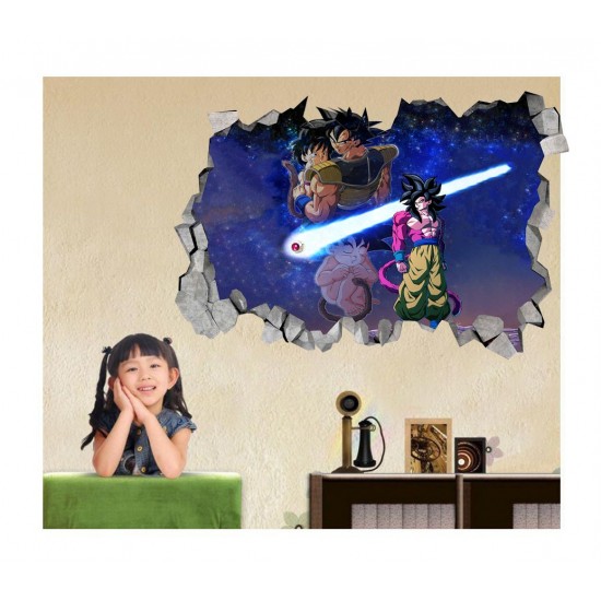 Sticker decorativ, gaura in perete 3D,  Dragon Ball, 85 cm, 1025STK-2
