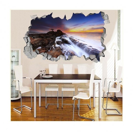 Sticker decorativ, gaura in perete 3D, Munte, 85 cm, 165STK-2 Sticker decorativ, gaura in perete 3D, Munte, 85 cm, 165STK-2