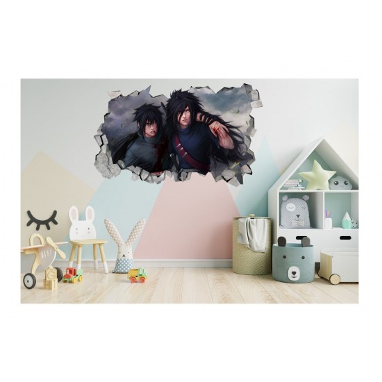 Sticker decorativ, gaura in perete 3D,  Naruto, 85 cm, 1028STK-2