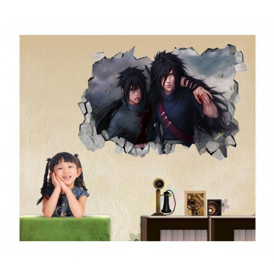 Sticker decorativ, gaura in perete 3D,  Naruto, 85 cm, 1028STK-2