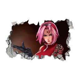 Sticker decorativ, gaura in perete 3D,  Naruto, 85 cm, 1029STK-1