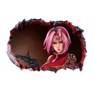 Sticker decorativ, gaura in perete 3D,  Naruto, 85 cm, 1029STK