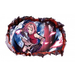 Sticker decorativ, gaura in perete 3D,  Naruto, 85 cm, 1031STK-1