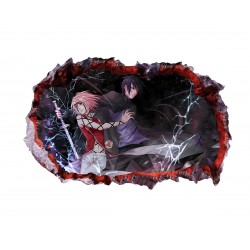 Sticker decorativ, gaura in perete 3D,  Naruto, 85 cm, 1032STK-1