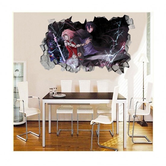 Sticker decorativ, gaura in perete 3D,  Naruto, 85 cm, 1032STK