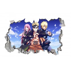 Sticker decorativ, gaura in perete 3D,  Naruto, 85 cm, 1054TK-2