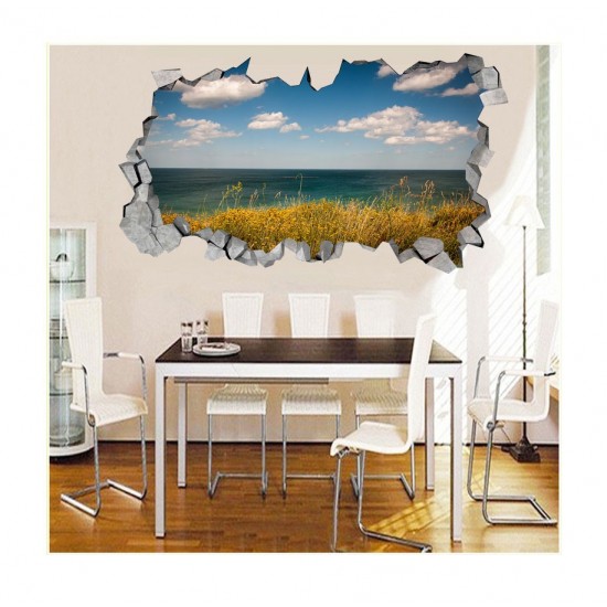Sticker decorativ, gaura in perete 3D,  Ocean, 85 cm, 163STK-2