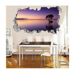 Sticker decorativ, gaura in perete 3D,  Ocean, 85 cm, 178STK-1
