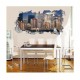 Sticker decorativ, gaura in perete 3D,  Oras, 85 cm, 187STK-1